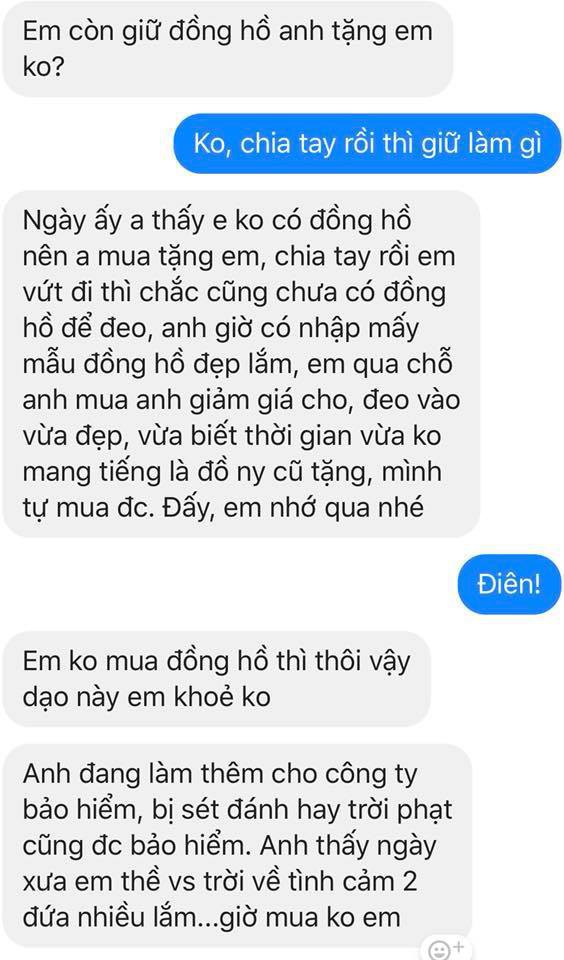 Xôn xao chuyện bạn trai cũ nhắn tin: Mua bảo hiểm không em? Trời phạt cũng được bảo hiểm! - Ảnh 2.