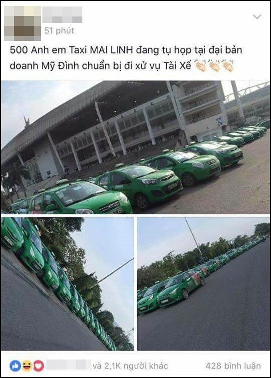 Hãng taxi lên tiếng về thông tin 500 anh em taxi Mai Linh đang tụ họp tại đại bản doanh Mỹ Đình chuẩn bị đi xử vụ tài xế - Ảnh 1.