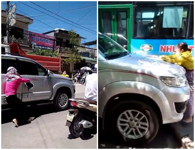 Phát hiện chồng chở bồ nhí trên ô tô, vợ liều mình chặn đầu, đánh đu trên nóc capo gây náo loạn phố - Ảnh 1.