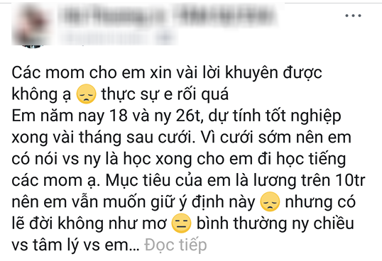 Cô gái 18 tuổi chuẩn bị lấy chồng, muốn đi học tiếp thì anh người yêu tuyên bố: Tôi lấy vợ về để chăm sóc mẹ tôi! - Ảnh 1.