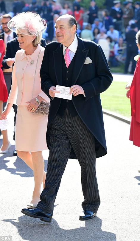 Nicholas Soames arrives at St George's Chapel at Windsor Castle for the wedding of Meghan Markle and Prince Harry
