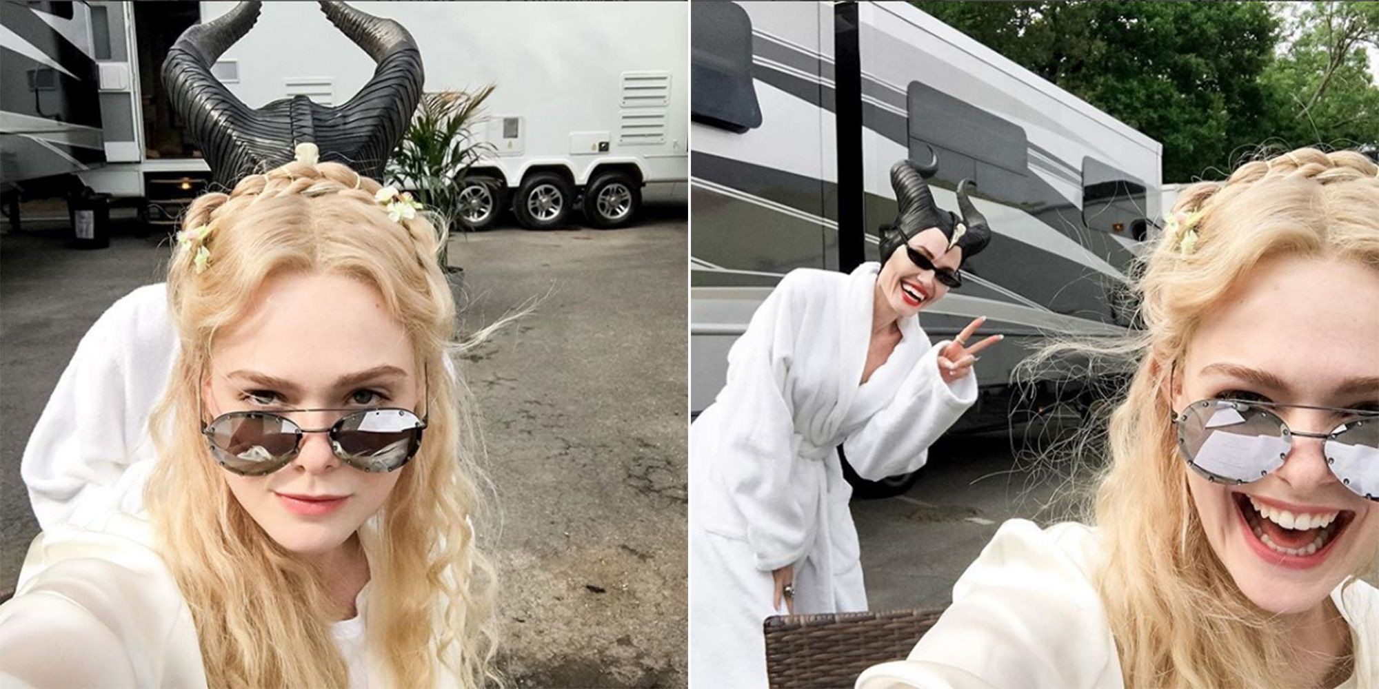 "Maleficent 2" caused hangover when the mother "black" Angela Jolie posted photos at school studios