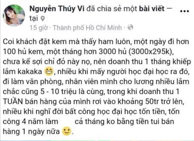 Thuý Vi gây tranh cãi với chia sẻ 1 tuần bán kem được 50 triệu, thu nhập ăn đứt cử nhân Đại học - Ảnh 2.