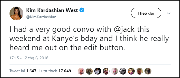 Kim Kardashian ngấm ngầm vận động hành lang CEO Twitter để được update theo ý của riêng mình - Ảnh 1.