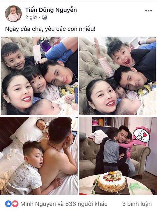 Mẹ con Hằng T&uacute;i qu&acirc;y quần ch&uacute;c mừng Ng&agrave;y của Cha d&agrave;nh cho &ocirc;ng x&atilde; kiến tr&uacute;c sư Tiến Dũng  - Ảnh 1.