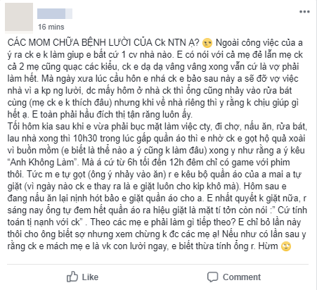 Vợ trăm công nghìn việc nhưng chồng vẫn vô tư chơi game, xem phim từ 6h tối đến 12h đêm, 500 chị em bức xúc hiến kế trị chồng - Ảnh 1.