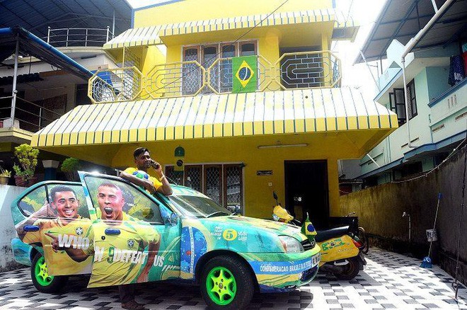 Người đàn ông sơn cả nhà cả xe thành màu vàng chuối với ước mơ đội tuyển Brazil sẽ vô địch World Cup 2018 - Ảnh 4.