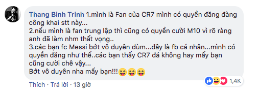 Trịnh Thăng Bình tức giận đáp trả dân mạng sau quan điểm về Messi - Ảnh 2.