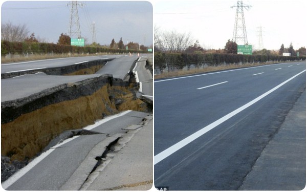 Nhật Bản: Đường vừa sụt lún hôm trước, hôm sau đã được khôi phục như thường - Ảnh 3.