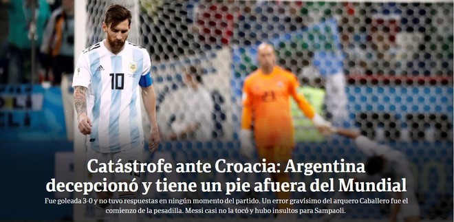 Xấu hổ, thảm họa, đau khổ, báo Argentina câm lặng vì Messi và đồng đội - Ảnh 3.