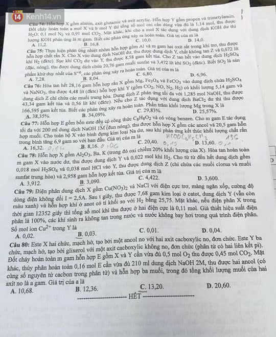 Đề thi môn Hóa: Khó hơn 2017, có câu phân loại cao và tính toán phức tạp - Ảnh 4.