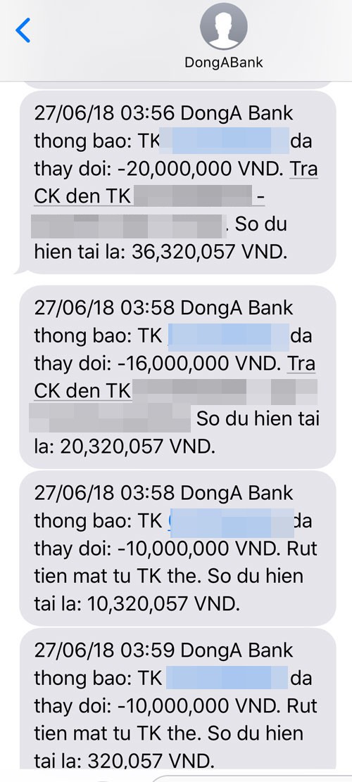 Hai chủ thẻ của DongA Bank cùng lúc mất hơn 200 triệu đồng - Ảnh 2.