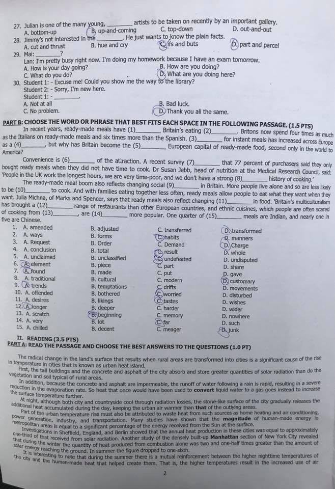 Đề thi môn tiếng Anh vào lớp 10 hệ chuyên: Dài và khó! - Ảnh 2.