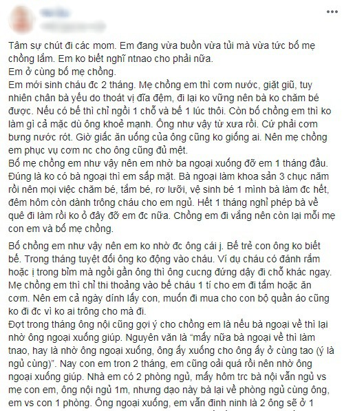 Than thở chuyện sinh nở nhờ bố đẻ lên chăm nhưng bị bố chồng cho nằm đất, cô nàng không ngờ bị mắng té tát - Ảnh 1.