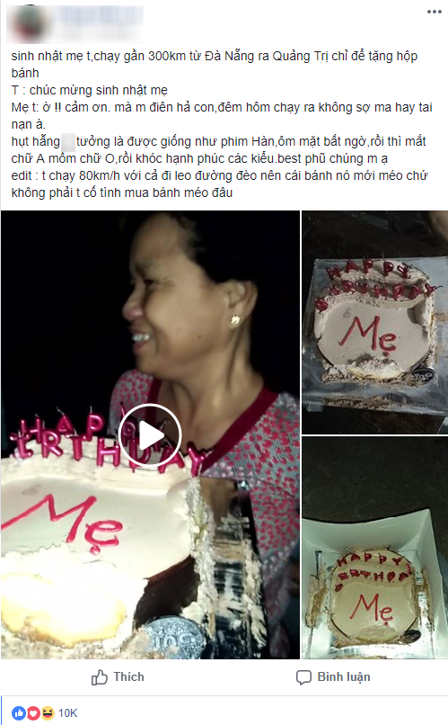 Chạy 300km tặng bánh sinh nhật cho mẹ trong đêm, chàng trai hụt ...