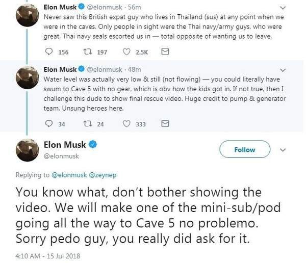 Elon Musk đăng status nói thợ lặn cứu đội bóng Thái Lan là kẻ ấu dâm, không hiểu sao giờ đã xóa mất hút - Ảnh 3.