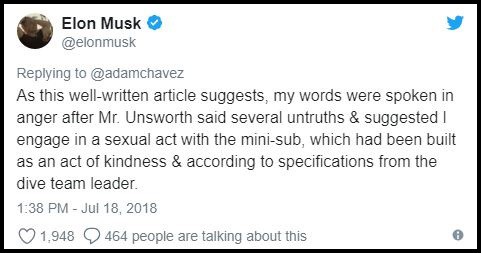 Gọi thợ lặn cứu đội bóng Thái Lan là kẻ ấu dâm, cuối cùng Elon Musk cũng phải lên tiếng xin lỗi chính thức - Ảnh 2.