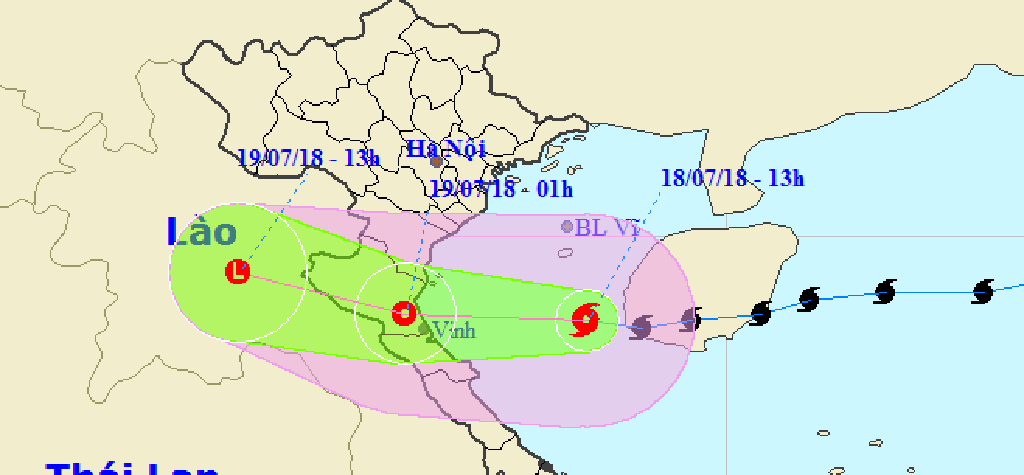 Tâm bão Sơn Tinh đang cách đất liền Thanh Hoá - Quảng Bình chỉ 190 km - Ảnh 1.