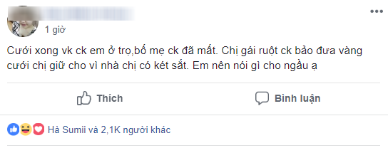  Vừa cưới xong chị chồng đòi giữ hộ vàng vì nhà chị có két sắt, em dâu nhờ tư vấn đáp lại thế nào cho ngầu?  - Ảnh 2.