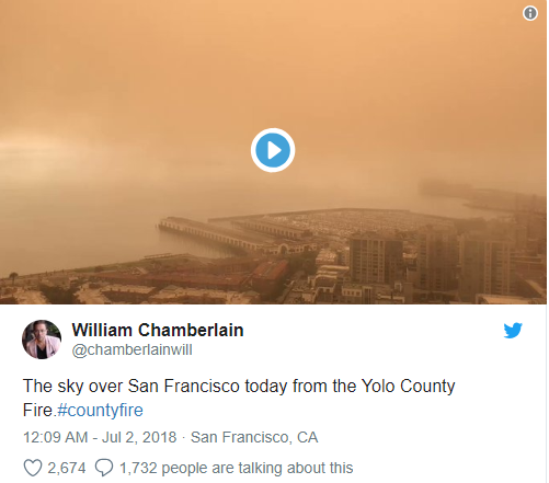 Mỹ: Bầu trời th&agrave;nh phố San Francisco biến th&agrave;nh m&agrave;u da cam kỳ dị do ch&aacute;y rừng - Ảnh 2.