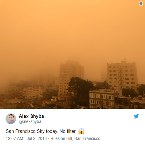 Mỹ: Bầu trời th&agrave;nh phố San Francisco biến th&agrave;nh m&agrave;u da cam kỳ dị do ch&aacute;y rừng - Ảnh 4.