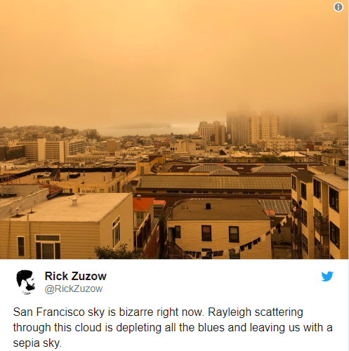 Mỹ: Bầu trời thành phố San Francisco biến thành màu da cam kỳ dị do cháy rừng - Ảnh 3.