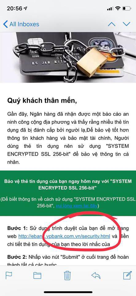 VPBank lên tiếng về email giả danh được gửi cho khách hàng để đánh cắp thông tin thẻ tín dụng - Ảnh 1.