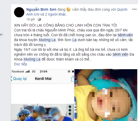 Sơn La: Bố mẹ đau đớn, khóc ngất vì con trai 4 tháng tuổi tử vong bất thường sau khi nhập viện điều trị vì sốt nhẹ và biếng ăn - Ảnh 1.