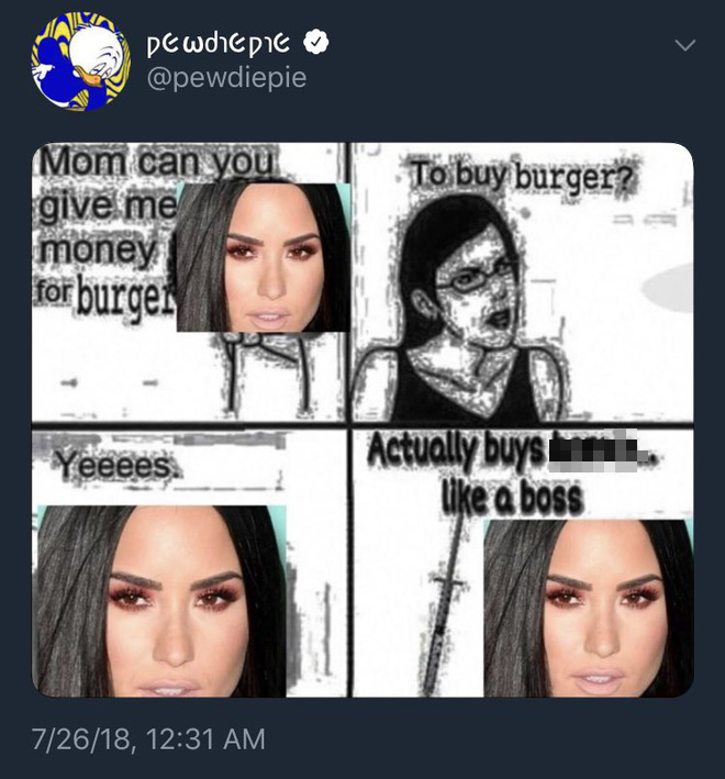 Chế ảnh Demi Lovato vào viện vì ma túy, PewDiePie khiến cư dân mạng chia 2 nửa kẻ mắng, người bênh - Ảnh 1. Chế ảnh Demi Lovato vào viện vì ma túy, PewDiePie khiến cư dân mạng chia 2 nửa kẻ mắng, người bênh - Ảnh 1.