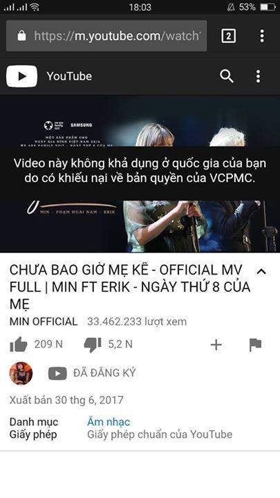 Min có 3 MV bị gỡ khỏi Youtube vì bản quyền - Ảnh 3.