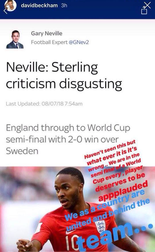 Đến David Beckham cũng khó chịu vì chỉ trích nhắm vào Sterling - Ảnh 1.
