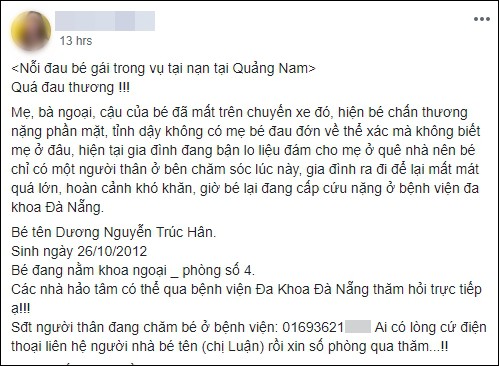 Tai nạn ở Quảng Nam: Bé gái sống sót trên xe rước dâu liên tục gọi mẹ - Ảnh 3.