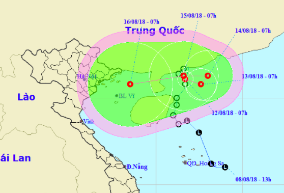 Áp thấp nhiệt đới phát triển mạnh quét ngang bờ biển Trung Quốc, tiến thẳng vào đất liền miền Bắc - Ảnh 1.