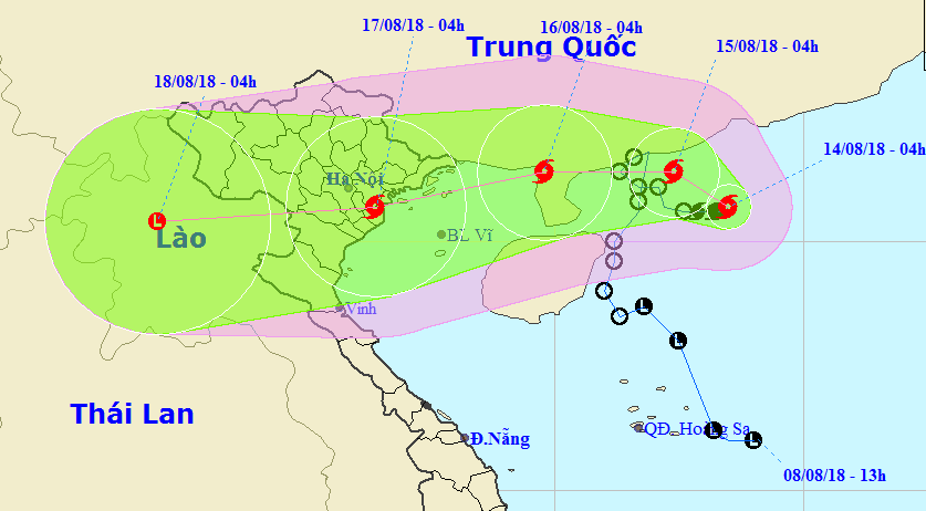 Tin bão số 4 năm 2018:  Miền Bắc có mưa từ đêm nay - Ảnh 1.