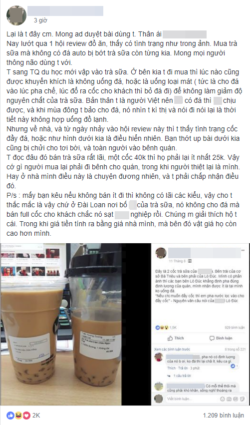 Mua trà sữa không đá cùng 1 thương hiệu, cô gái nhận được 1 cốc đầy ắp, 1 cốc vơi như uống dở, dân mạng cãi nhau chí chóe - Ảnh 2.