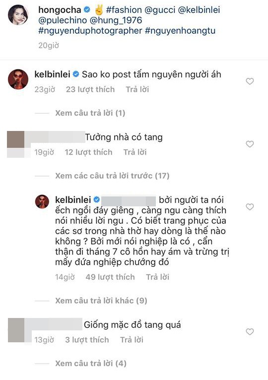 Kelbin đáp trả cực kì gay gắt khi netizen chê bai Hà Hồ mặc đồ như... nhà có tang - Ảnh 3.