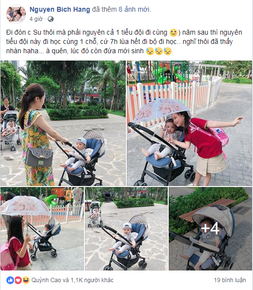 Ngắm ảnh c&aacute;c con Hằng T&uacute;i đi chơi, hội chị em vui mừng thấy b&eacute; Peter ngồi si&ecirc;u xe 4 b&aacute;nh b&ecirc;n cạnh, ng&agrave;y c&agrave;ng kh&aacute;u khỉnh đ&aacute;ng y&ecirc;u  - Ảnh 1.