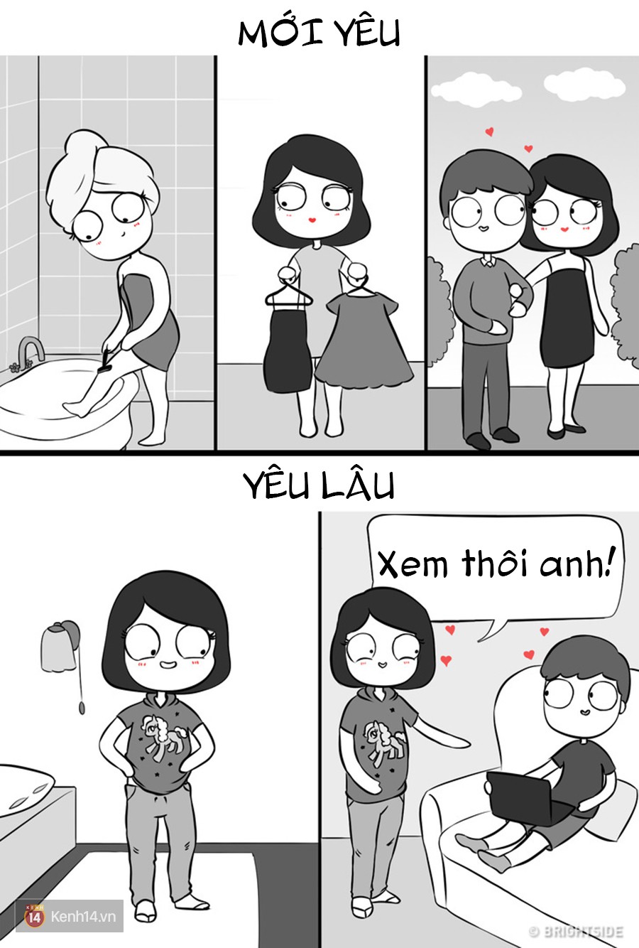 Bộ tranh không thể đúng hơn về sự khác biệt giữa lúc mới yêu và khi yêu lâu - Ảnh 3.