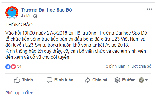 Nhiều trường Đại học tổ chức cho sinh viên xem tứ kết ASIAD Việt Nam - Syria trên màn hình hàng trăm inch - Ảnh 2.