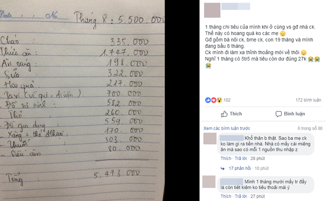 Tổng thu 5,5 triệu chi tiêu nhà 5 người, cuối tháng chốt sổ còn dư 27 nghìn, mẹ bầu hoang mang, chị em khen quá giỏi - Ảnh 1.