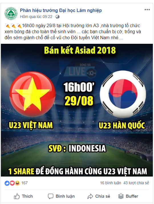 Hàng loạt trường Đại học cho sinh viên nghỉ học, lập đàn cầu nắng để cổ vũ đội tuyển Việt Nam - Ảnh 6.