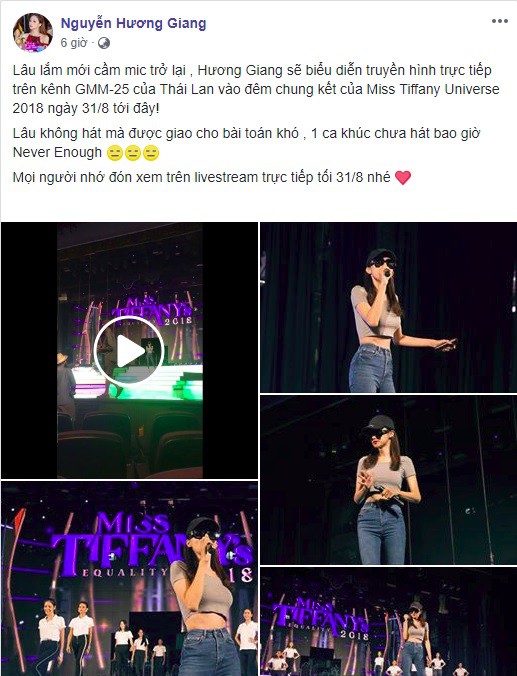 Hoa hậu Hương Giang tự tin thể hiện bản hit Never Enough khó nhằn tại Miss Tiffany Thailand 2018 - Ảnh 3.