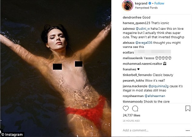 Kendall Jenner bị chê chẳng có chút gợi cảm nào dù chụp ảnh bán nude táo bạo - Ảnh 1.