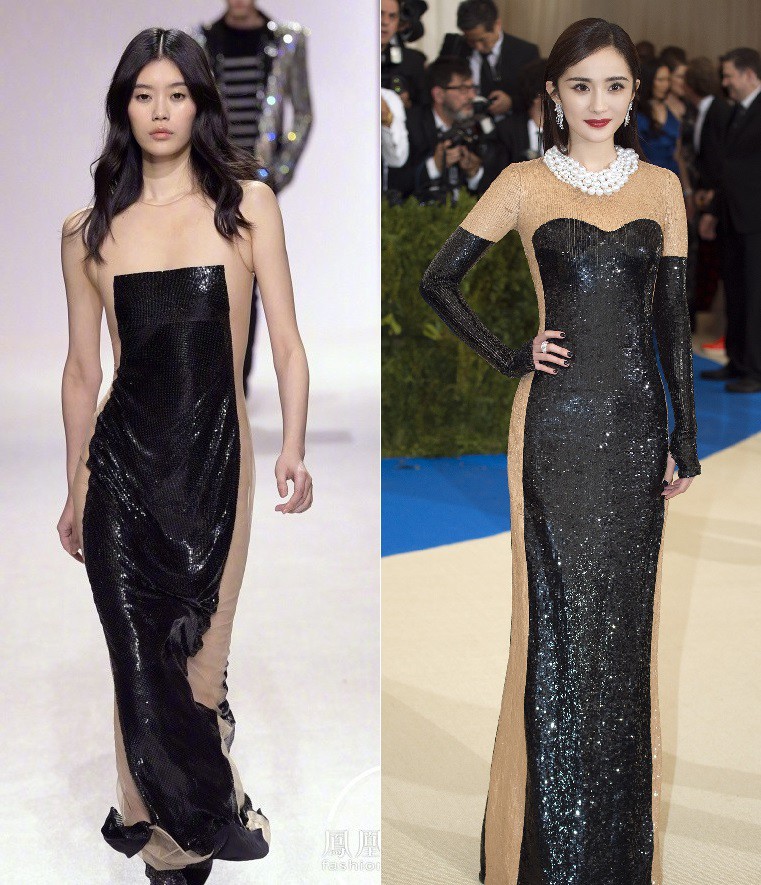 Vừa quay trở lại sàn diễn, váy xuyên thấu gợi cảm của Ming Xi đã “đụng hàng” ngay với lễ phục của Dương Mịch - Ảnh 6. Vừa quay trở lại sàn diễn, váy xuyên thấu gợi cảm của Ming Xi đã “đụng hàng” ngay với lễ phục của Dương Mịch - Ảnh 6.