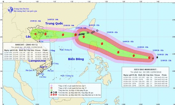 Tin bão mới nhất: Siêu bão MANGKHUT, bão số 5 đến Quảng Ninh - Nam Định - Ảnh 1.