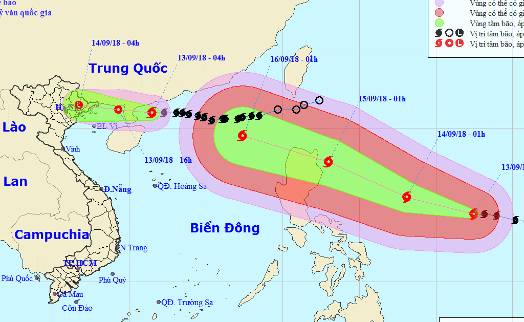 Chiều nay bão số 5 sẽ suy yếu thành ATNĐ, siêu bão Mangkhut cường độ rất mạnh có khả năng đe dọa trực tiếp các tỉnh Bắc Bộ, Bắc Trung Bộ - Ảnh 2.