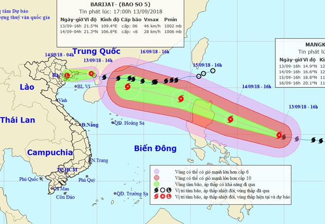 Siêu bão Mangkhut có khả năng đổ bộ đất liền vào trưa 17/9, Bắc Bộ mưa lớn - Ảnh 1.