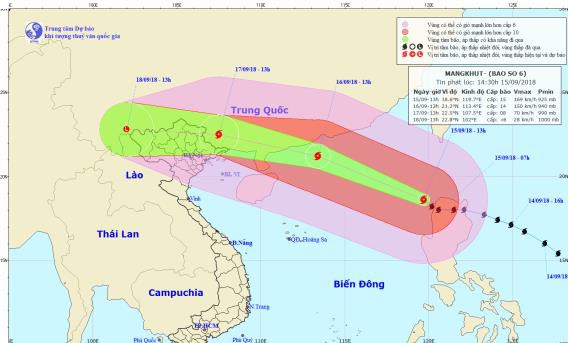 Siêu bão Mangkhut đã vào biển Đông, trở thành bão số 6 - Ảnh 1.