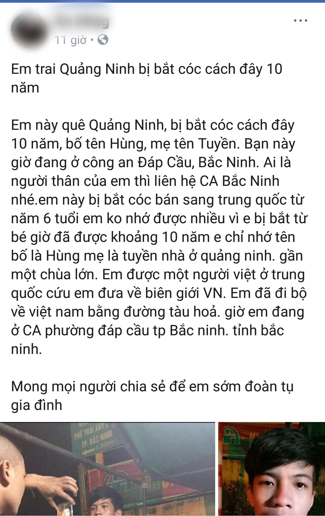 Xôn xao nam thanh niên bị bắt cóc sang Trung Quốc 10 năm vừa trốn về Việt Nam nhưng không nhớ thông tin gia đình - Ảnh 1. Xôn xao nam thanh niên bị bắt cóc sang Trung Quốc 10 năm vừa trốn về Việt Nam nhưng không nhớ thông tin gia đình - Ảnh 1.