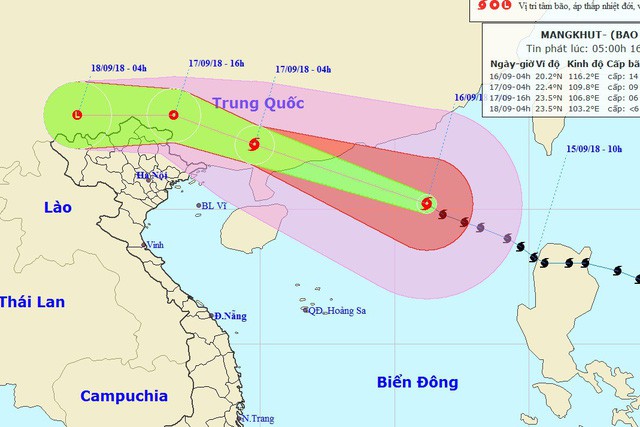 Bão Mangkhut đổ bộ vào Trung Quốc suy yếu nhanh, miền Bắc Việt Nam có khả năng mưa lớn - Ảnh 1.